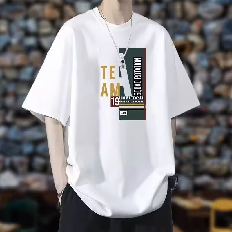 2025 NEW 2025 Heavy Summer T-Shirt Short Sleeve Top Casual Printed Elegant Unisex T-Shirt New Youth 