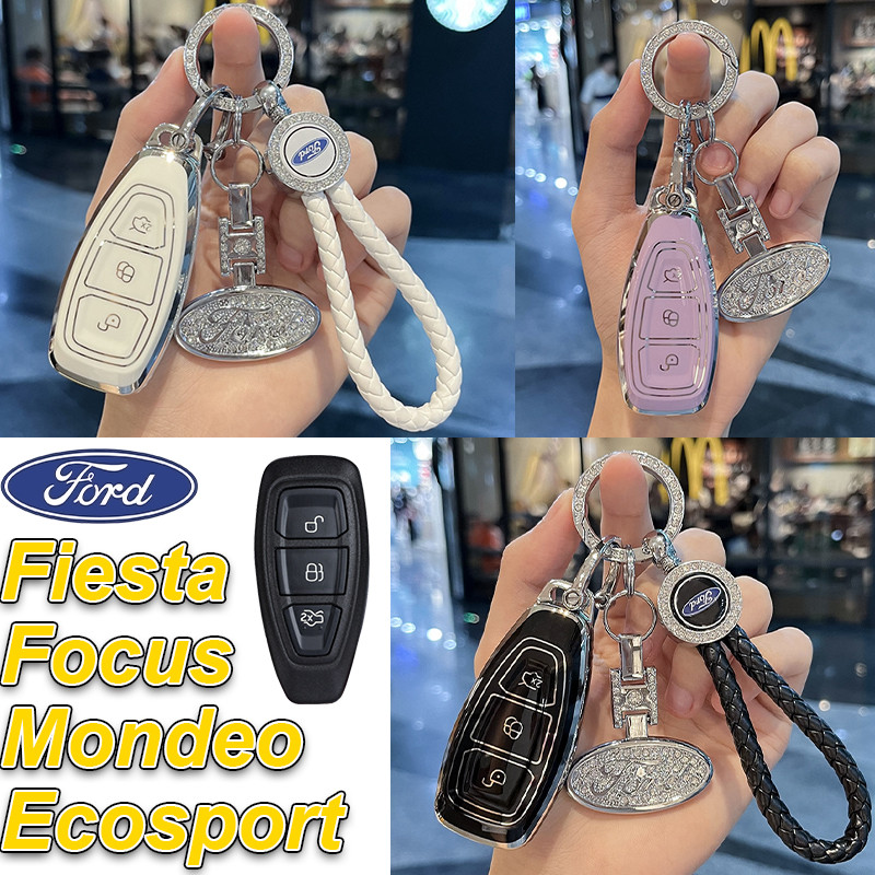 ฝาครอบกุญแจ Ford สําหรับ Ford Fiesta/Focus/Mondeo/Ecosport เคสป้องกันกุญแจรีโมทรถยนต์ พวงกุญแจ Ford