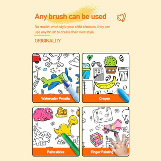 GeeToy ม้วนกระดาษวาดภาพยาว 6 เมตร ระบายสีไม่รู้จบ ปลดปล่อยจินตนาการ ของเล่นเด็กอนุบาล