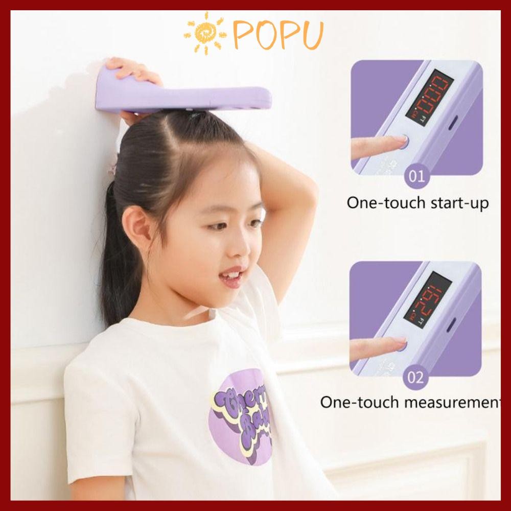 จัดส่งจากประเทศไทย เครื่องวัดความสูงของPOPU, ไม้บรรทัดความสูงอิเล็กทรอนิกส์แบบชาร์จไฟได้แบบพกพา, เครื่องชั่งการวัดความสูงอัลตราโซนิกที่แม่นยําเด็