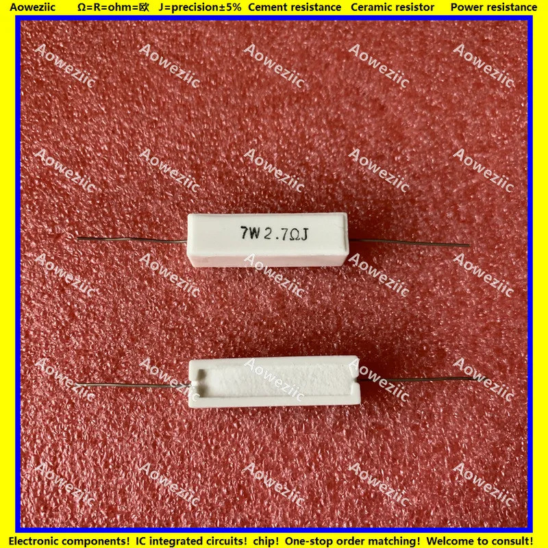 10 ชิ้น 7W2 Om J ประเภท 2R2.2 R2R4J2.7 R3.3 R3.9 R4RJ4.3 R4.7 R5RJ5.1 R5.6 Rqp Om แนวนอนเซรามิคตัวต้