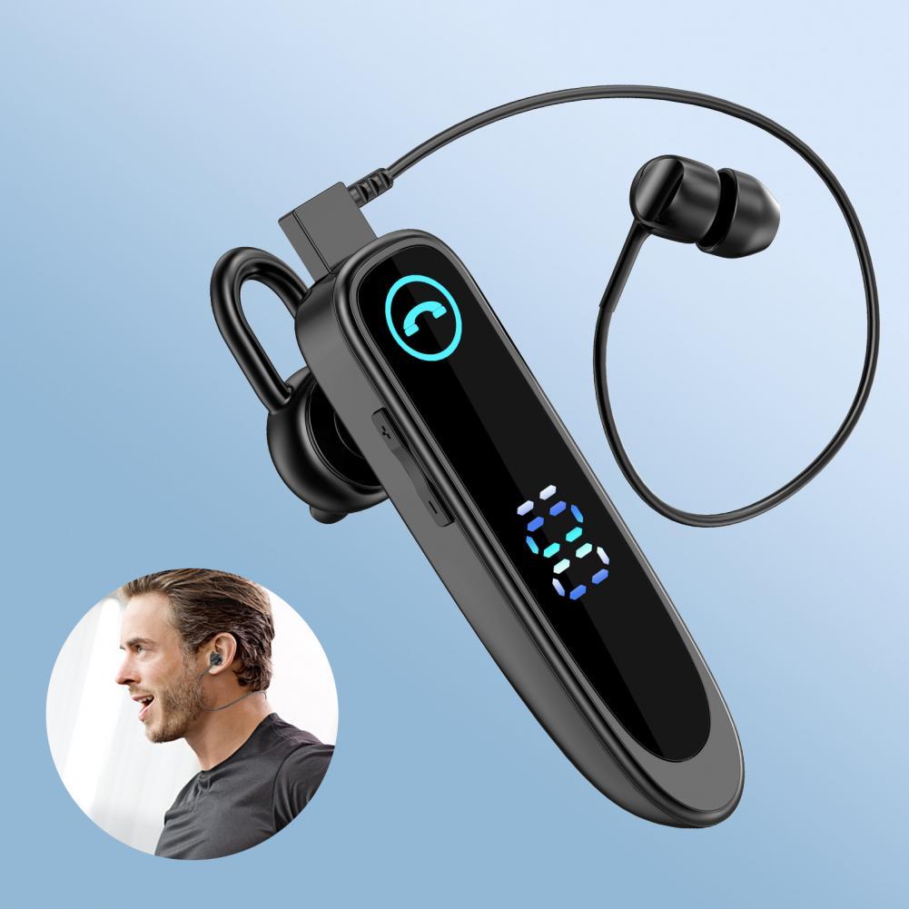 BONINE หูฟังที่รองรับบลูทูธที่เกี่ยวหูสแตนด์บายนานเป็นพิเศษ IPX7 กันน้ําชุดหูฟังไร้สายธุรกิจเดี่ยว