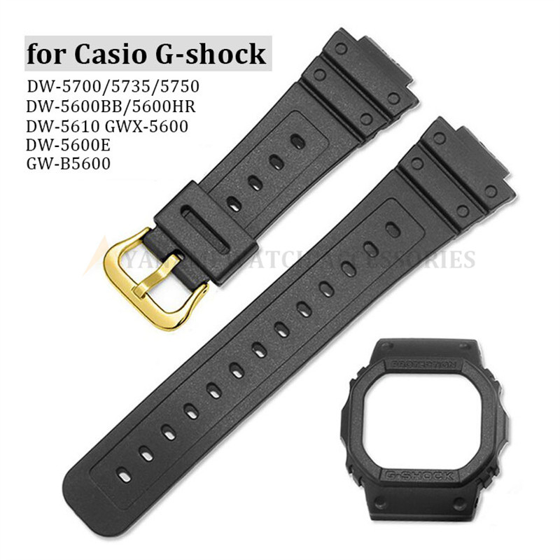 สายนาฬิกาซิลิโคนและนาฬิกาสําหรับ Casio G-Shock DW-5600E DW-5700 DW-5735 GW-B5600 GWX-5600 DW-5025 เป