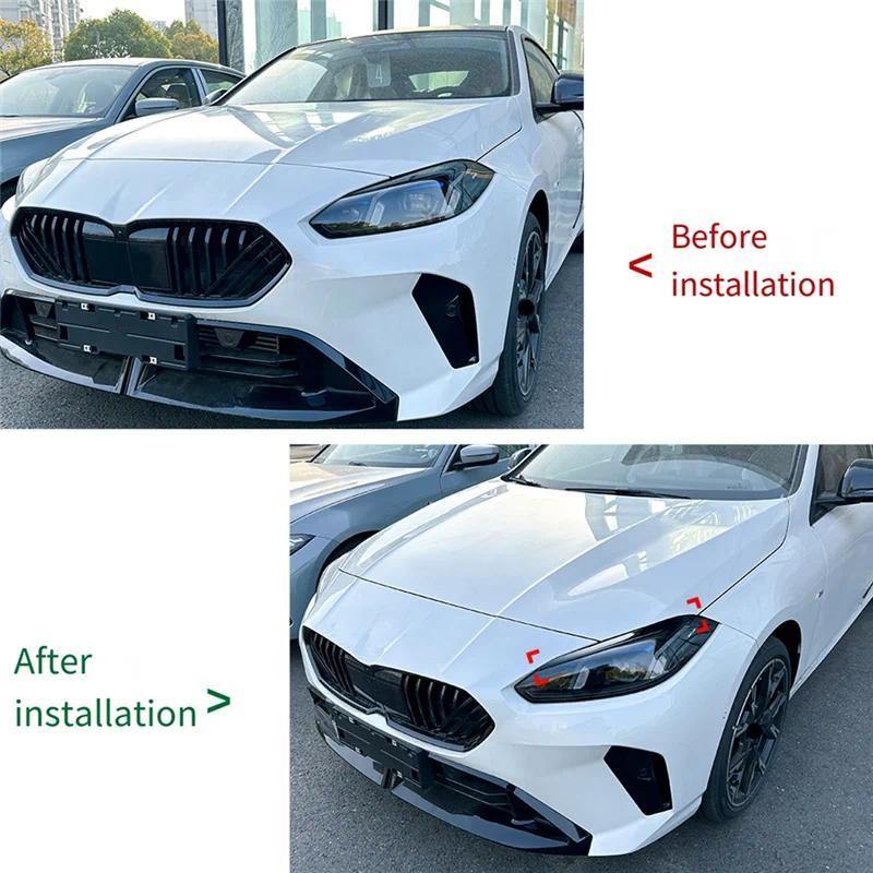 ไฟหน้ารถคิ้วหัวแสงเปลือกตาคิ้วสําหรับ BMW 1 Series F70 2 Series F74 2024 + Bright Black