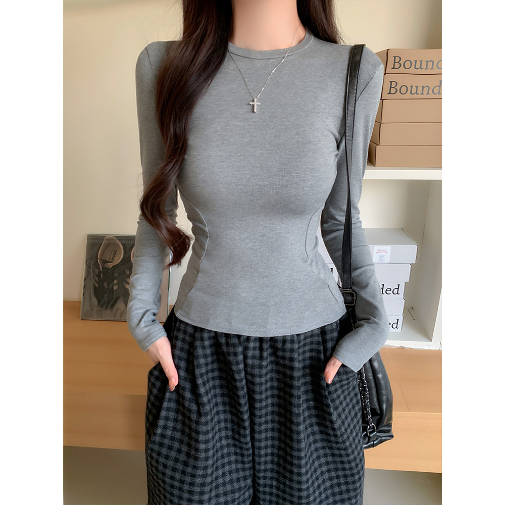 Moses Queen/Queen of Mercy เสื้อยืดคอกลมแขนยาวผ้าคอตตอนแท้สไตล์เกาหลี ทรงตรง สำหรับผู้หญิง - รูปที่ 4