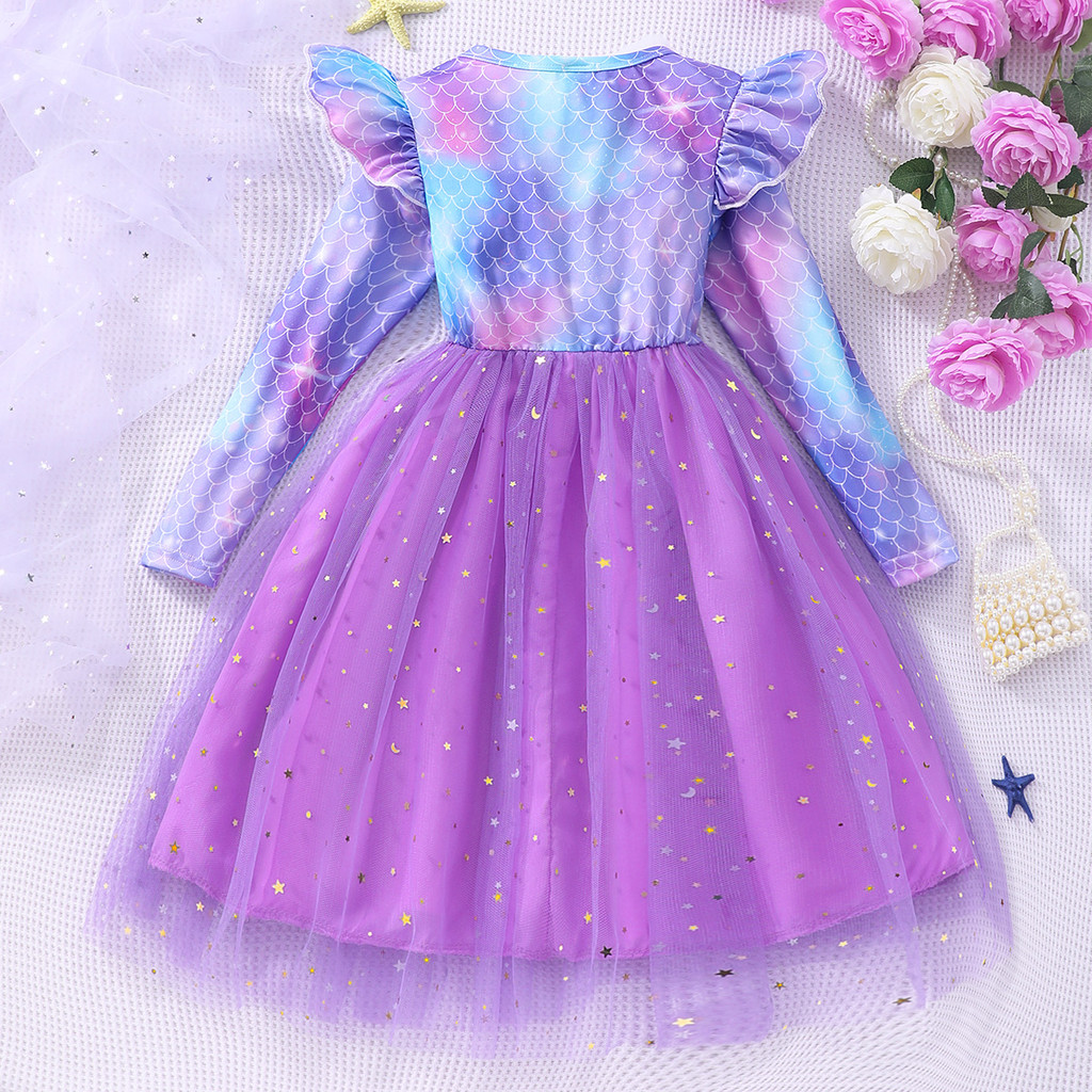 ชุดเจ้าหญิงหิมะสีขาวสำหรับเด็กวัยหัดเดิน พร้อมสายรุ้งสีสดใส เหมาะสำหรับวันเกิด อายุ 2-7 ปี - รูปที่ 4