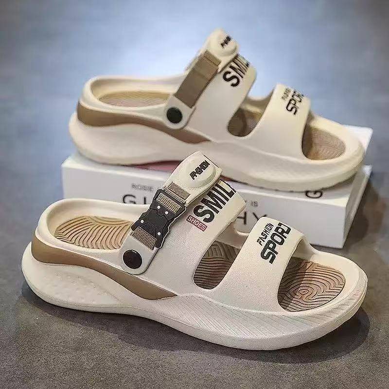 🍓EnJoy🍓พร้อมส่ง (LT-777) รองเท้าแตะแบบสวม คาดสาย ดีเทลลายเท่ๆ ใส่ได้ทั่งชายหยิง น้ำหนักเบาสบาย - รูปที่ 7