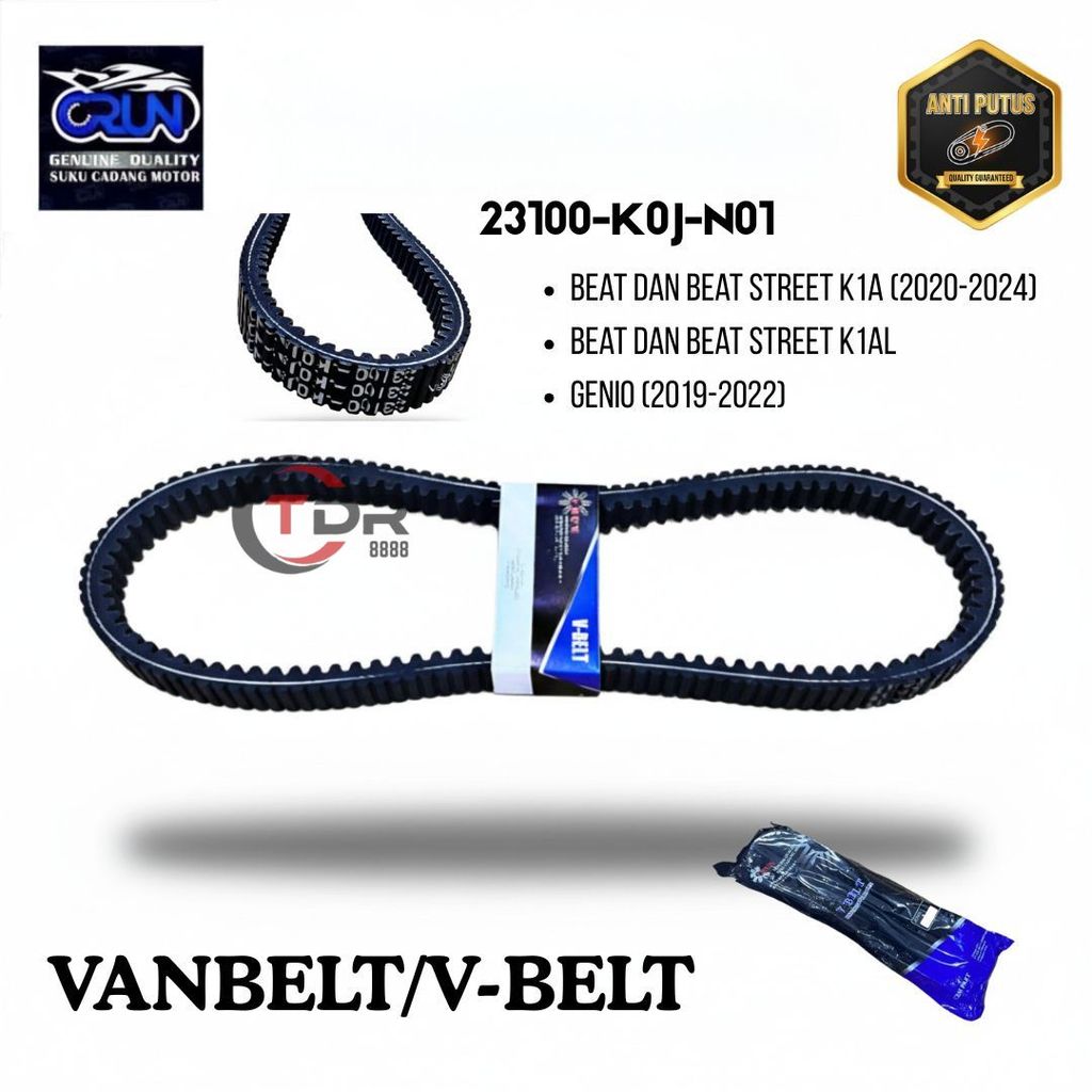 23100-K0J-N01 CRUN Vanbelt Honda KOJ Beat K1A V-Belt Beat Street K1AL Genio เข็มขัดไดรฟ์มอเตอร์