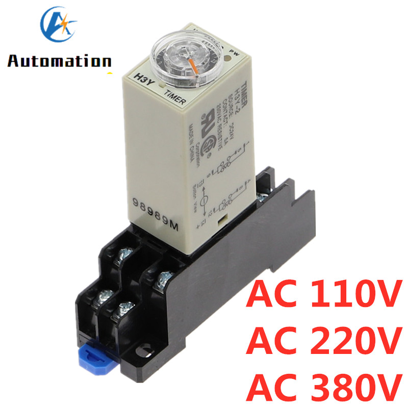 Power-on Delay Rotary Knob DPDT 5S/10S/30S/60S/3 M/5 M/10 M/30 M Timer Time Relay AC 110V 220V 380V 