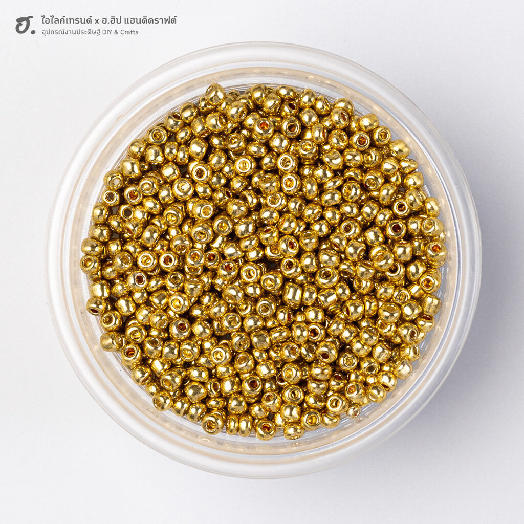 ลูกปัดเม็ดทราย ขนาด 3 มม. ทองเมทัลลิค Luminous Gold Metallic