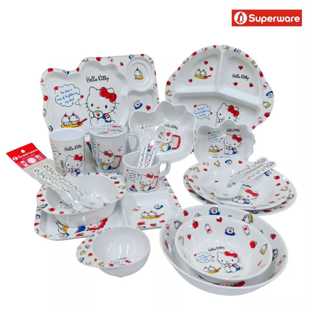 คิตตี้ ฟรีบ็อกซ์ จานชามเมลามีน ลายการ์ตูน ศรีไทยซุปเปอร์แวร์ Superware Sanrio Kitty [ขายเป็นชิ้น/เลือกรหัสสินค้า]