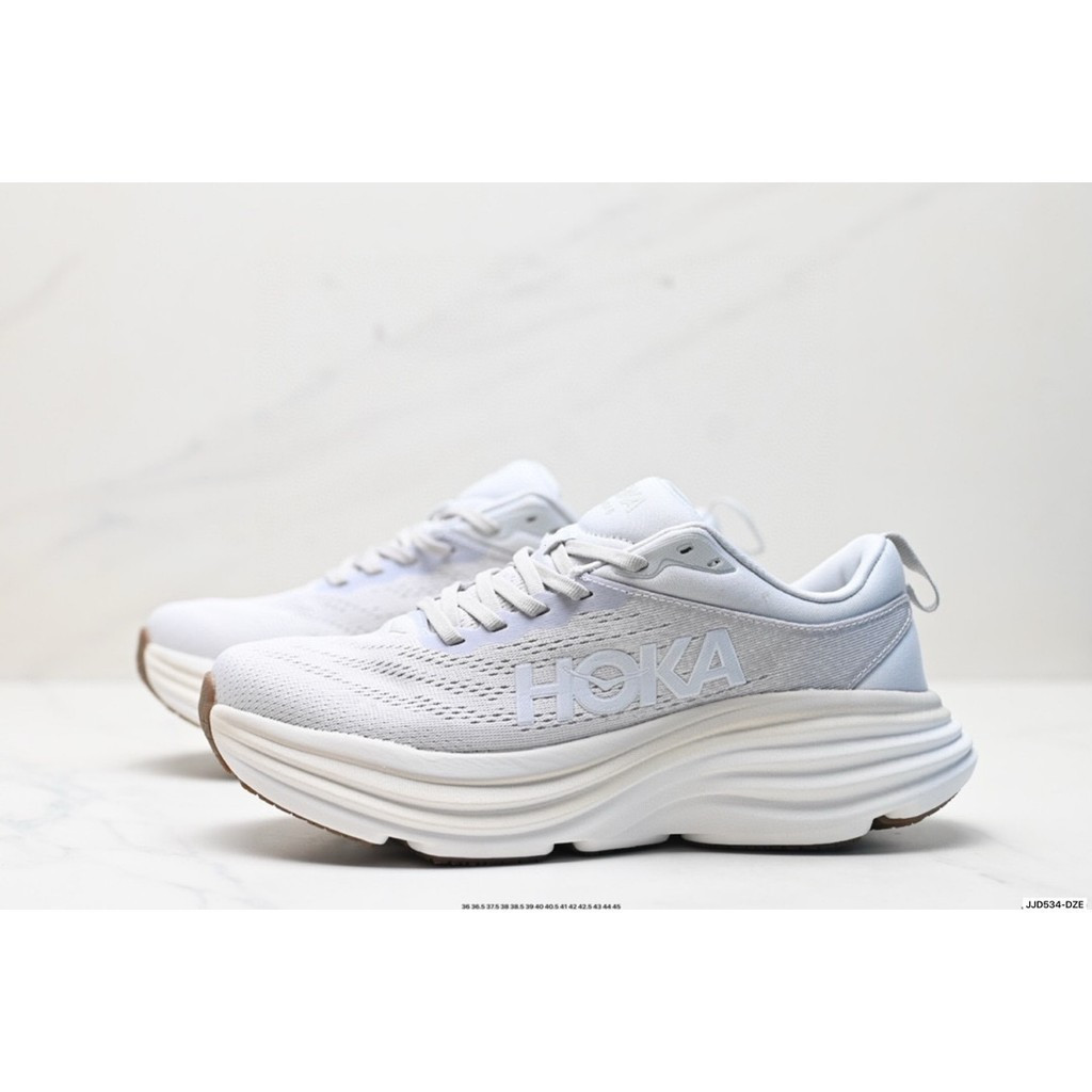 H-0-KA W BONDI 8 ใหม่การจับคู่สี Professional Performance Shock Absorption รองเท้าวิ่งถนนกีฬารองเท้า