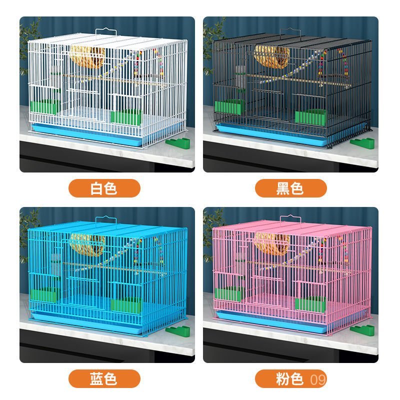 กรง Acacia Birdcia สีดําสไตล์โลหะขนาดใหญ่ Birdcage กรงนกในครัวเรือน Budgeria 7N5Y