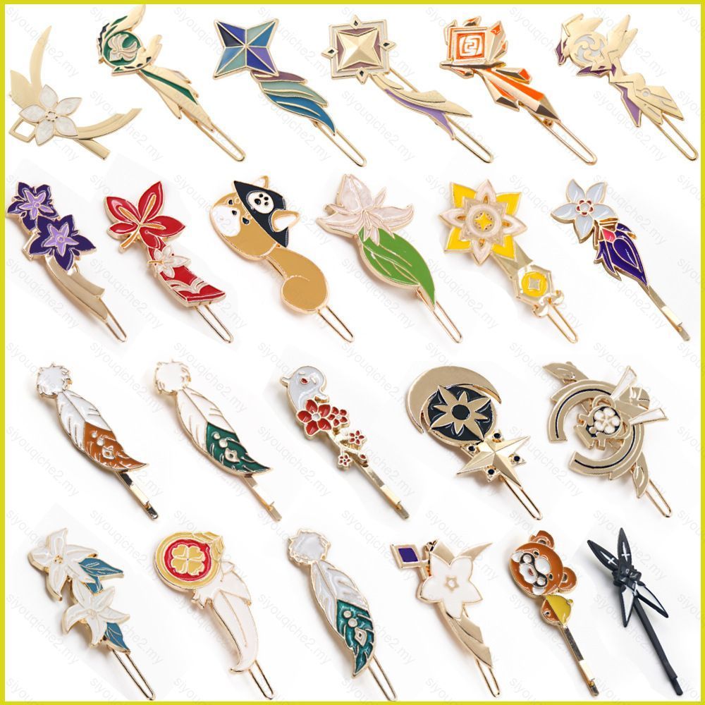 SY2 กิ๊บและเครื่องประดับผมสำหรับ COSPLAY Genshin Impact ตัวละคร Barbatos, Hu Tao และ Keqing