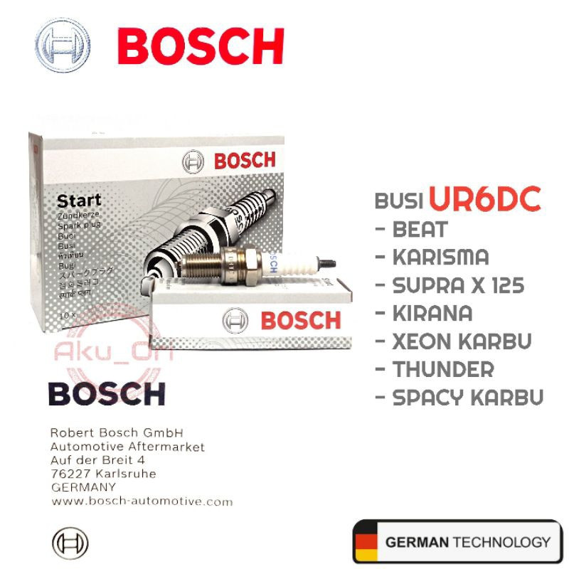 HORANSHOP 10 ชิ้น BOSCH UR6DC SPARK PLUG (CPR6EA) สําหรับ karisma supra x 125 ใบมีดเอาชนะรถมอเตอร์ไซ