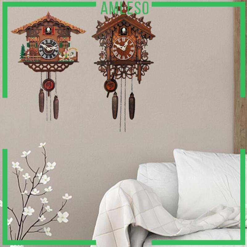 [Amleso] Cuckoo Clock นาฬิกาแขวนห้องนั่งเล่นห้องครัว Cuckoo House Country