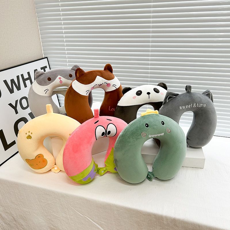 การ์ตูนอะนิเมะหน่วยความจําโฟม U-Shaped Headrest รถ Travel Nap สนับสนุนคอหมอนที่ถอดออกได้ล้างทําความส