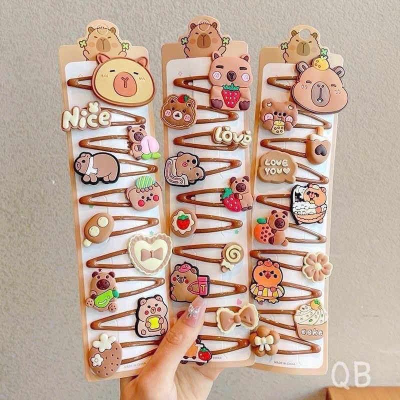 ใหม่ชุด 10 ชิ้นน่ารัก Capybara Mini Hairpins เด็กผู้หญิง Hairpins