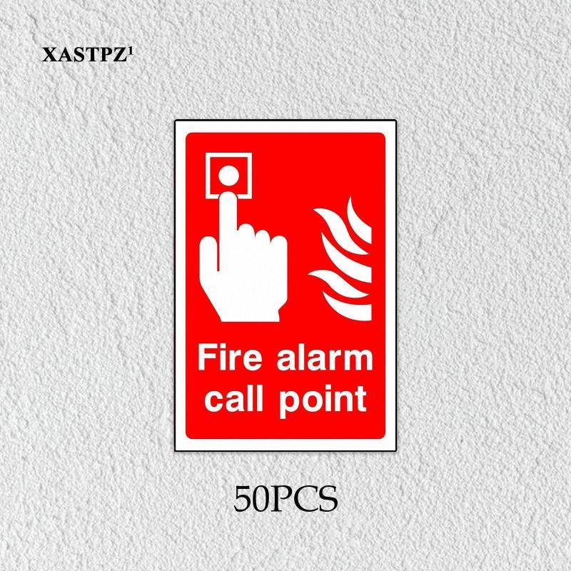 [Xastpz1] 50 ชิ้น Fire Alarm Call Point Sign สติกเกอร์คําแนะนําการแจ้งเตือนสติกเกอร์คําเตือน Decal ส