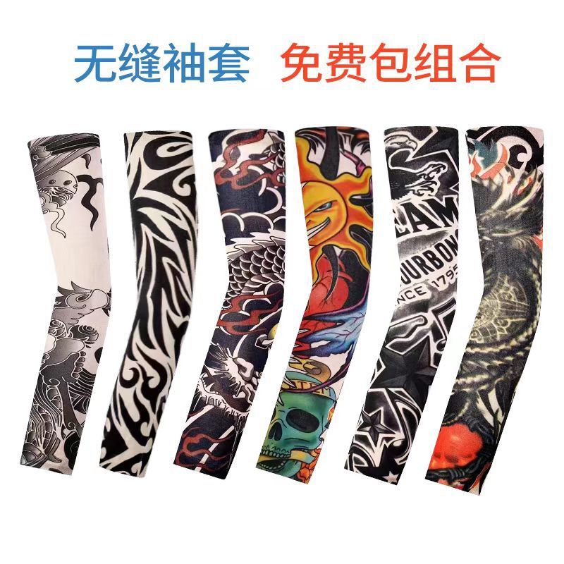 Hot Sale#Outdoor Arm Sleeves Tattoo Arm Sleeves Seamless Unisex Floral Arm Sleeves for Cycling Drivi