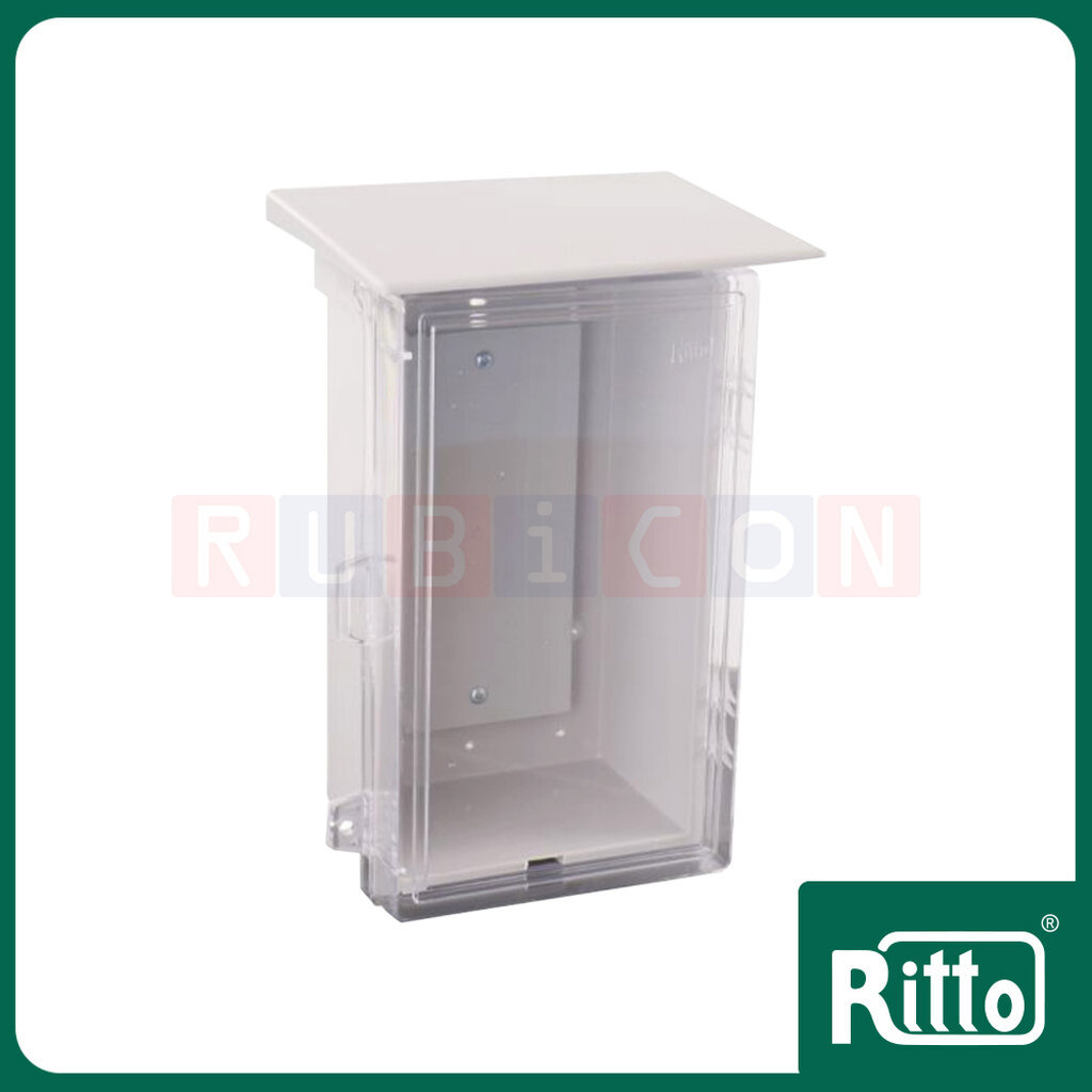 "RITTO" EUR/T* 1 กล่องพลาสติกกันฝุ่นกันฝน (มีหลังคา) พร้อมแผ่นในสำหรับยึดอุปกรณ์ แบบฝาใส (พลาสติก ABS) ขนาด : W180xH3...