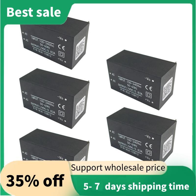 5PCS AC-DC แหล่งจ่ายไฟโมดูล AC DC Converter 220V ถึง 12V 10W AC DC โมดูล HLK-10M12