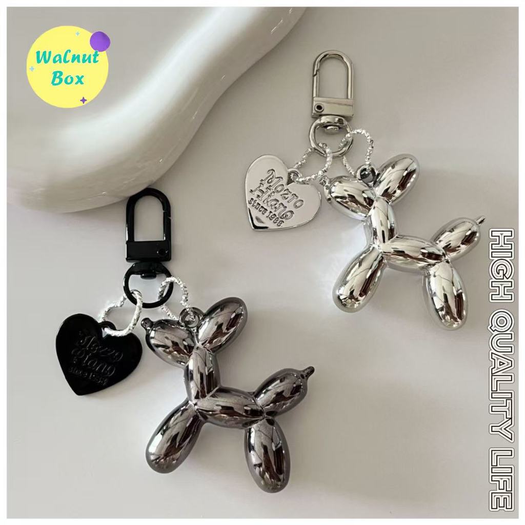 Creative สไตล์ใหม่ Electroplating Silver Balloon พวงกุญแจสุนัขการ์ตูนกระเป๋านักเรียนจี้