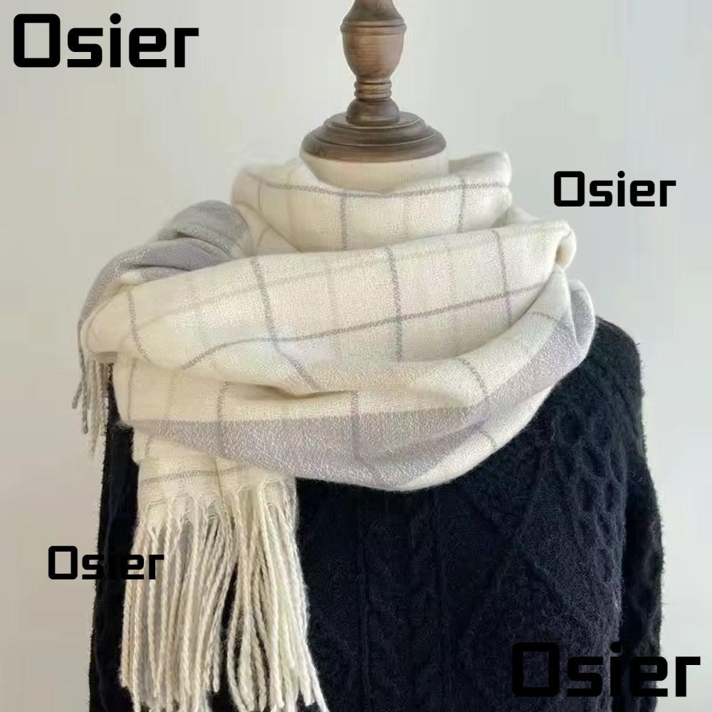 ผ้าพันคอลายสก๊อตวัสดุเหมือนแคชเมียร์ นุ่มนวล กันลม สำหรับผู้หญิง