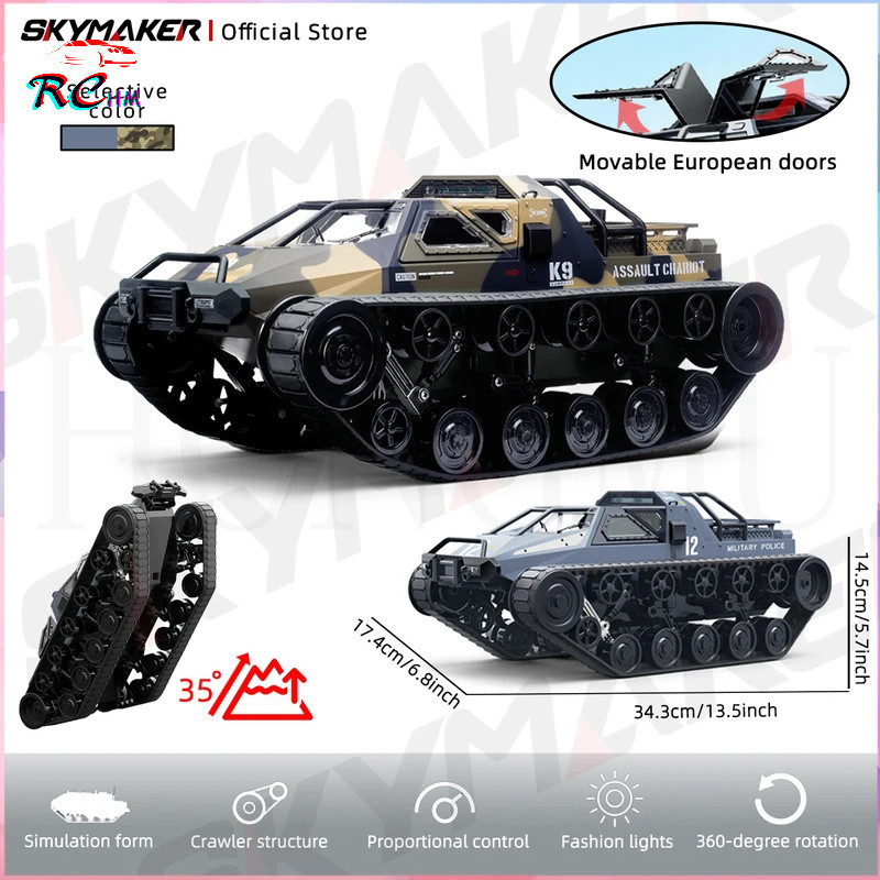 JJRC C8812 Max Tracked Tank รุ่นรีโมทคอนโทรล Off-Road รถ 360 องศาหมุน Drift RC รถ 2.4G Full Scale สํ