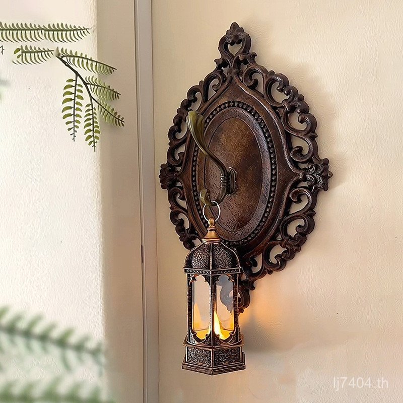 เชิงเทียนตกแต่งผนังแขวนผนังจี้โบราณสามมิติตกแต่งชั้นวาง B & B โคมไฟติดผนังตกแต่งผนัง Cafe Retro I77W
