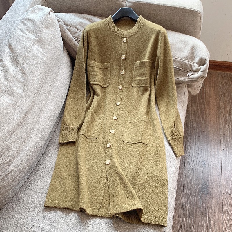 Jiangnan OEM สินค้าขนสัตว์แคชเมียร์กลางความยาวเสื้อกันหนาวชุดถักเสื้อกันหนาวเสื้อกันหนาว H04FS7