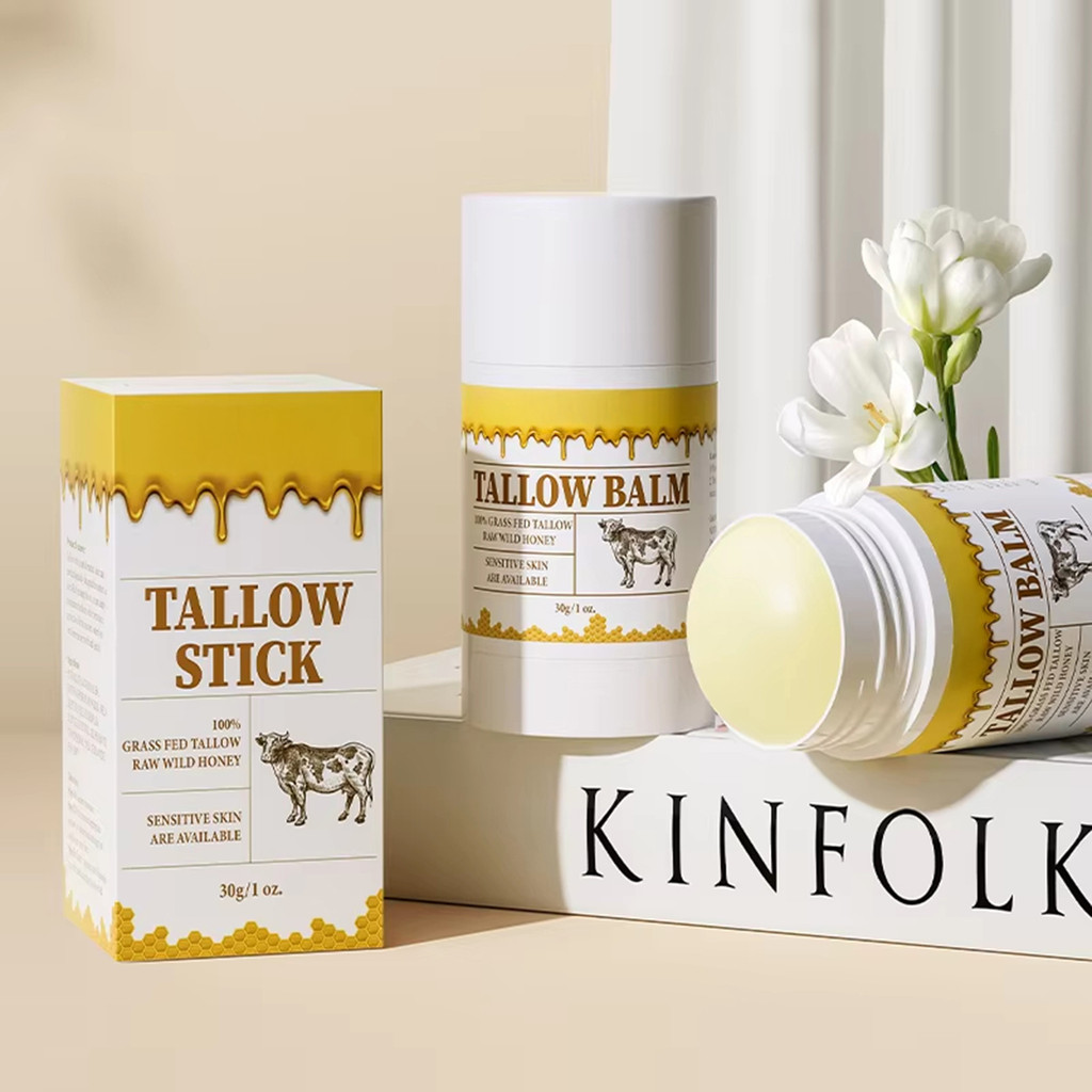 Beef Tallow Moisturizing Stick Organic Beef Tallow Face Moisturizer เหมาะสําหรับการใช้งาน On-The-Go