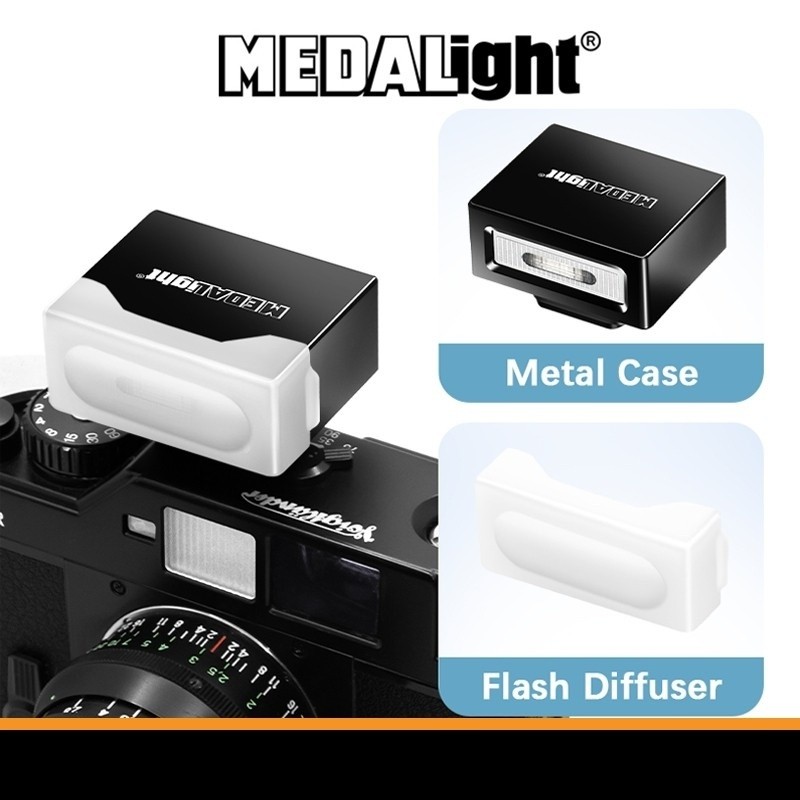 [New Model Metal Material] Flash MEDALight F1 Metal Camera Flash Head with Builtin Battery 1 Year Ze
