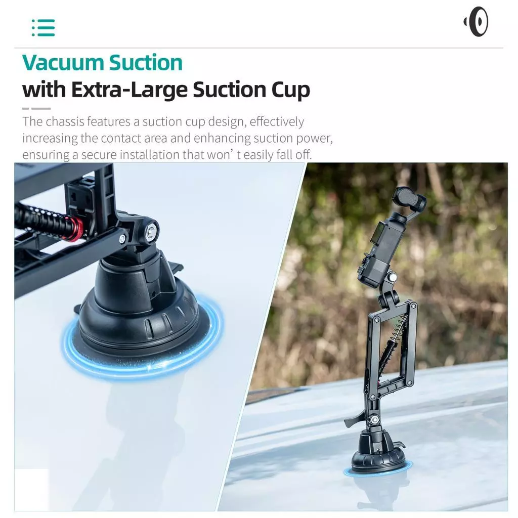ขาตั้งกล้องดูดกระจกสำหรับ GoPro Hero 13 Insta360 X4/X3 DJI OSMO Pocket 3/Action 5 Pro thumbnail 6