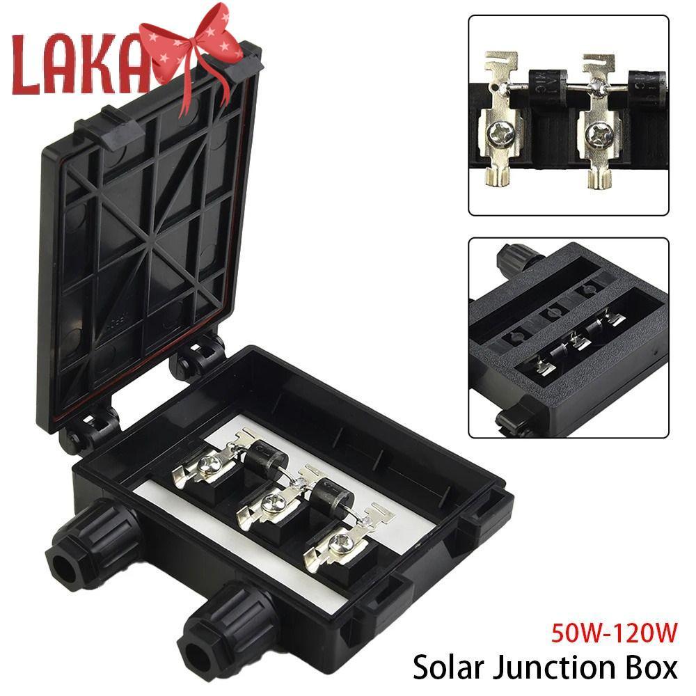 LAKA 1 ชิ้นกล่องโมดูล PV,เครื่องมือทดสอบไฟฟ้า 50W-120W 6A กล่องแยก,สีดําสําหรับแผง 6.5A IP65 กันน้ํา