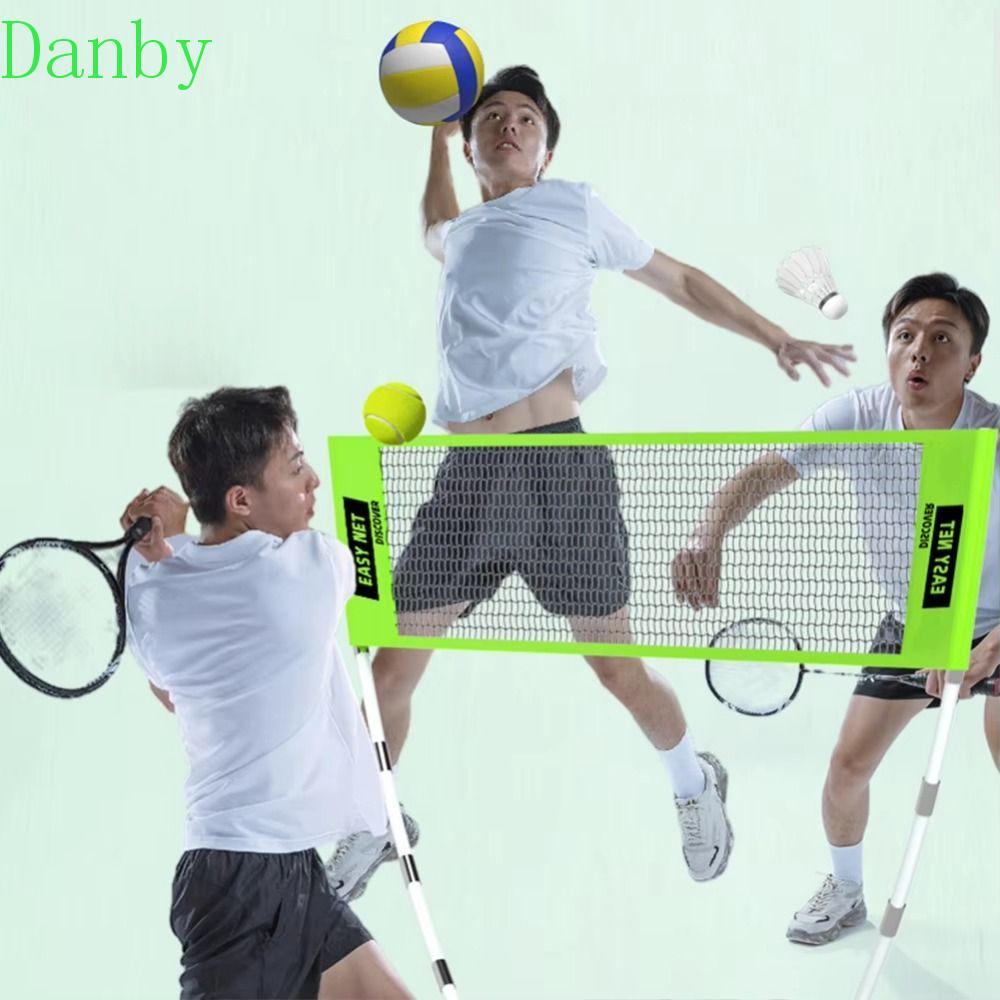DANBY ตาข่ายแบดมินตันพร้อมกระเป๋าพกพา Easy Setup Volleyball Tennis Training Net, 3D Ball Net ปรับควา