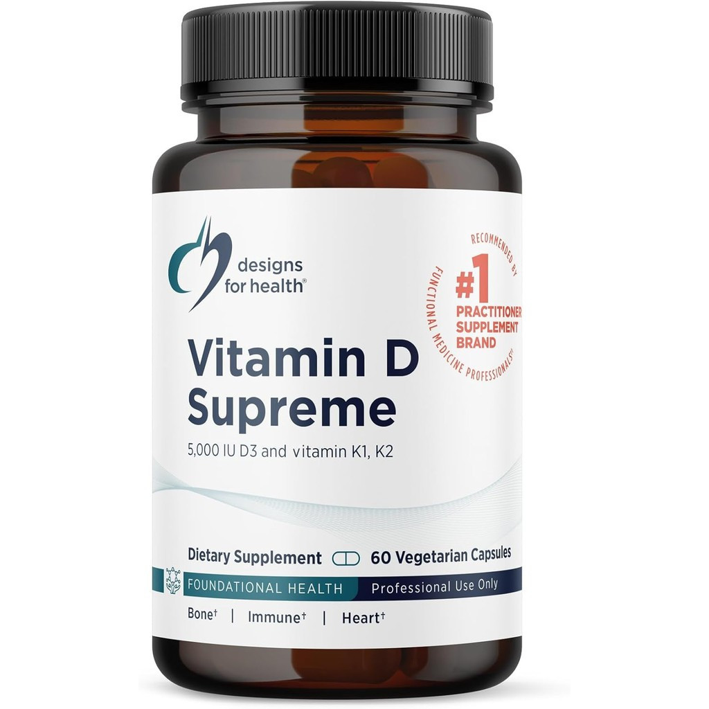 Designs for Health Vitamin D Supreme - Vitamin D 5000 IU with 2000mcg Vitamin K as MK4 for Bone Heal