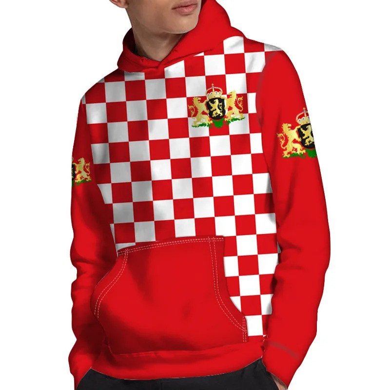 เสื้อฮู้ด Noord Brabant พิมพ์ธงเนเธอร์แลนด์ พร้อมโลโก้ Breda และ Eindhoven