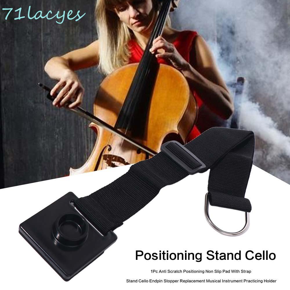 LACYES Cello Endpin Stopper, Anti Scratch Practicing Holder Cello Non Slip Pad, Flat Ground ปรับเข็ม
