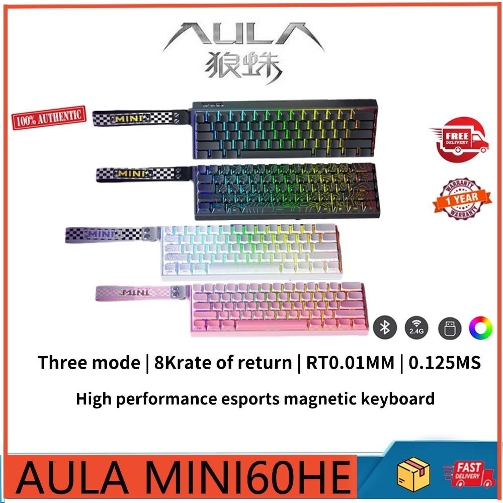 AULA MINI 60HE Three Mode Customized RT0.01 Esports 8K Game Mechanical Keyboard