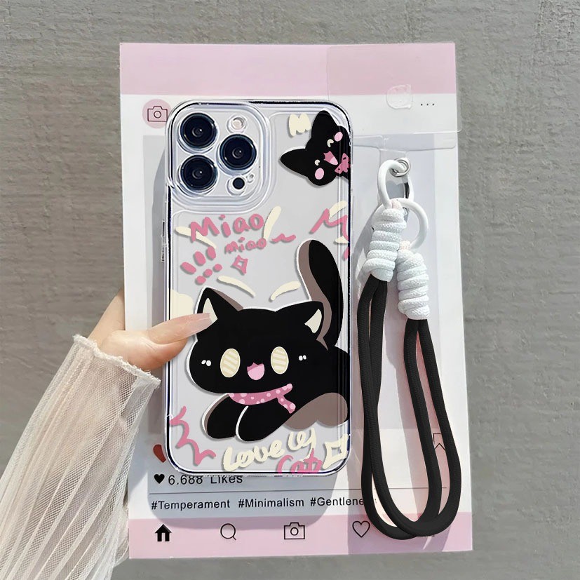 [ เคส+สายรองรับ] เคสน่ารักสุนทรียศาสตร์สําหรับ VIVO Y400/Y100/Y01/Y02/Y03/Y04/Y20/Y27 4G/Y28 4G/Y29/