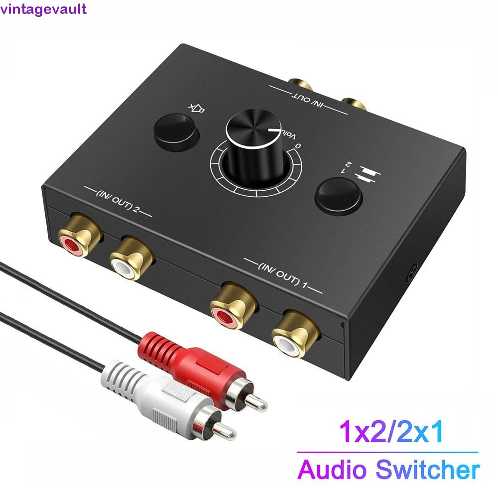 VINTAGEVAULT Audio Switcher, Stereo Digital Audio Splitter, HiFi Splitter Optical Fiber Analog Audio