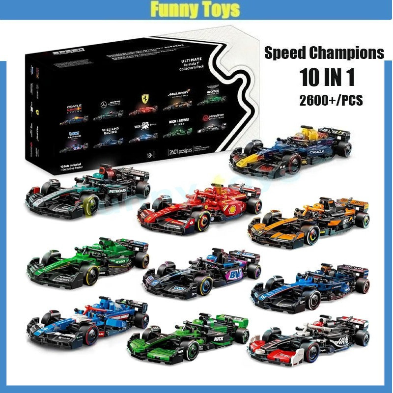 66802,Ultimate Formula 1 Collectors Pack,Building Blocks 10IN1 Speed Champions ของเล่นของขวัญสําหรับ