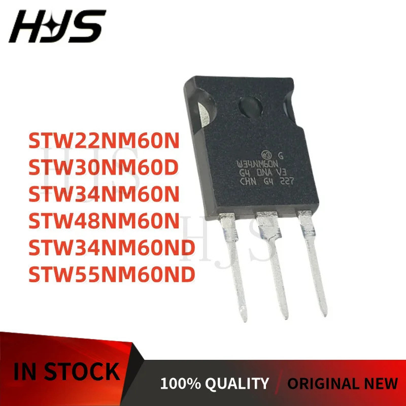 5PCS STW34NM60N STW22NM60N STW48NM60N STW55NM60ND STW30NM60D STW34NM60ND TO-247 Field Effect ทรานซิส