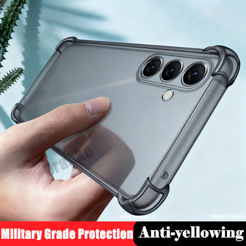 สําหรับ Samsung Galaxy Jump 3 6.6 นิ้ว SM-M466K ยืดหยุ่นซิลิโคนเหลวใสกึ่งโปร่งใส Anti-Yellowing ปกหลัง 4 มุมป้องกัน Jelly Case