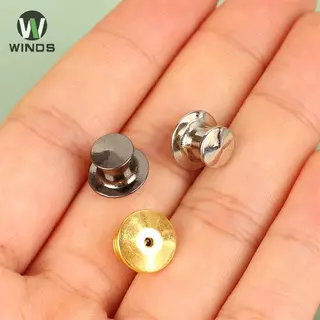 ODS ชิ้นโลหะสีดำ 10 ชิ้น สำหรับเข็มกลัด-badge-tag pins keepers แบบ DIY