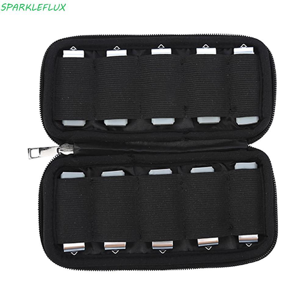 SPARKLEFLUX แฟลชไดรฟ์ Organizer สีดํา Travel U Disk Holder กันฝุ่นกันกระแทก Neoprene U Disk Bag