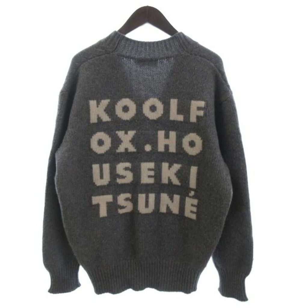 KITSUNE Cardigan wool gray Long sleeves Direct from Japan Secondhand