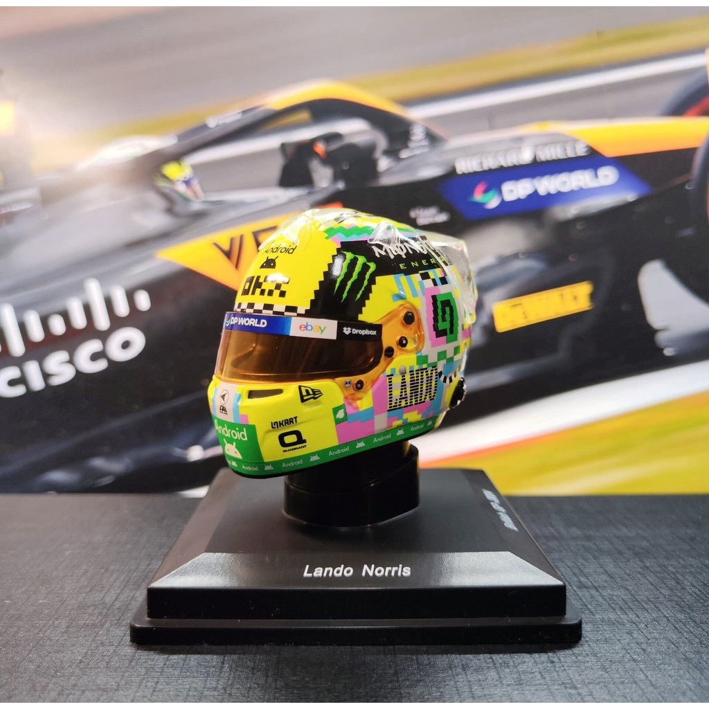 F1 หมวกกันน็อครุ่น 1: 5 Spark Norris 2024 หมวกกันน็อคอังกฤษ McL38 Norris British Station ทหาร McL38 