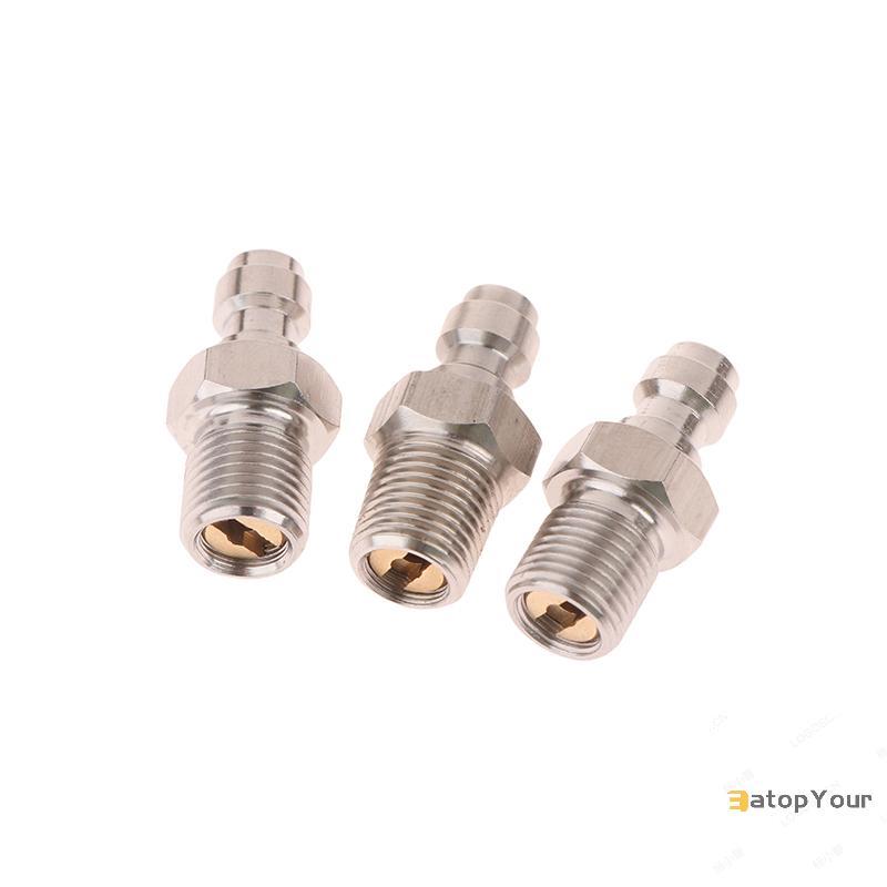 EatopYour ขั้วต่อชาย 8 มม.ชายด้าย Quick Connect วาล์ว PCP บรรจุวาล์ว M10x1 1/8NPT 1/8BSPP สําหรับปั๊